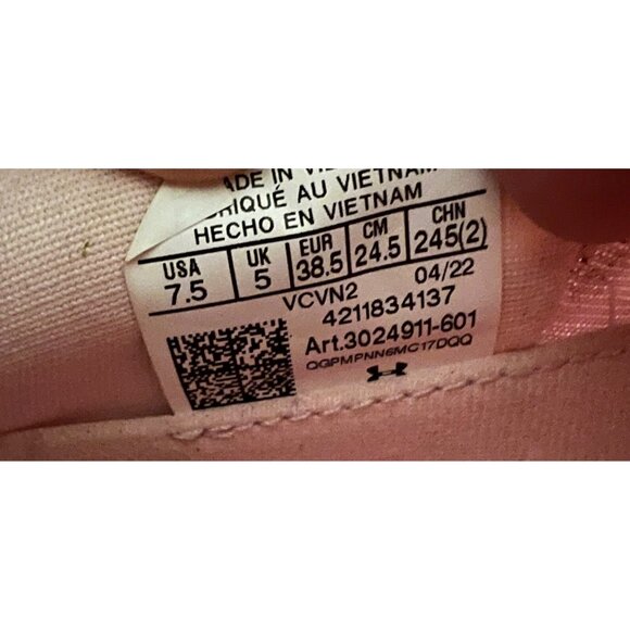 Under Armour Pink Flow Velocity Wind 2 Running‎ Shoes Size 7.5 - Picture 6 of 11